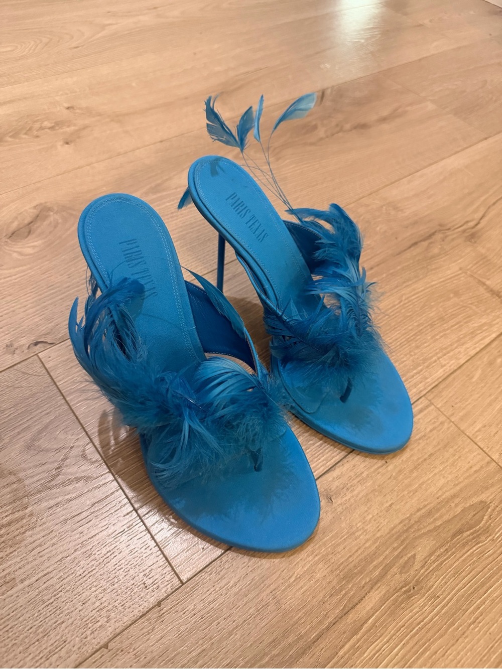 PARIS TEXAS LIDIA FEATHER THONG MULE 105 (BRAND NEW) - Picture 5 of 8